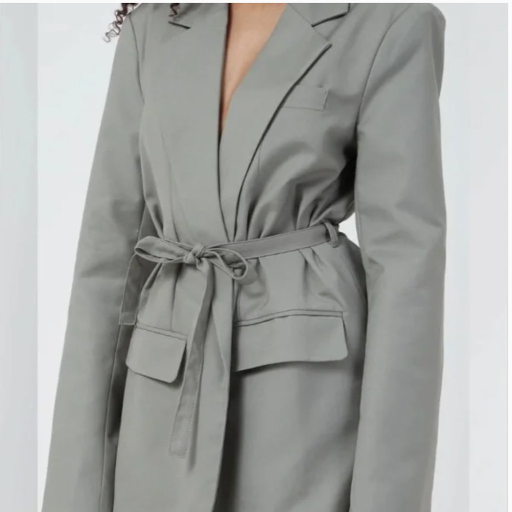 Lioness Sage Gray Belted Blazer Dress - Picture 5 of 8